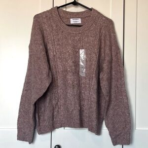 NWT Old Navy Heathered Cable-Knit Sweater Womens L